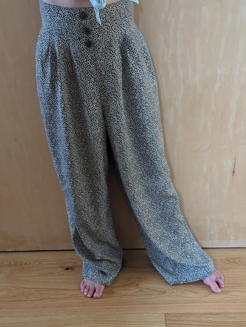 Sienna Sky Black and White Speckled Wide-Leg Kids Pants